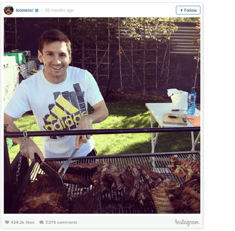 Seems like Leo Messi likes his BBQ