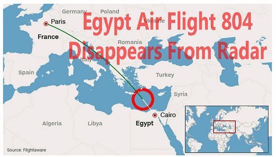 What happened to the flight from Paris to Egypt?