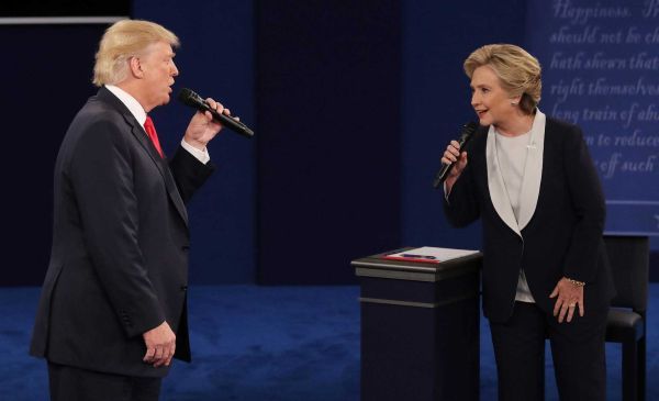 Trump came to the debate after painful weekend but seen more serious while Clinton was less dominant