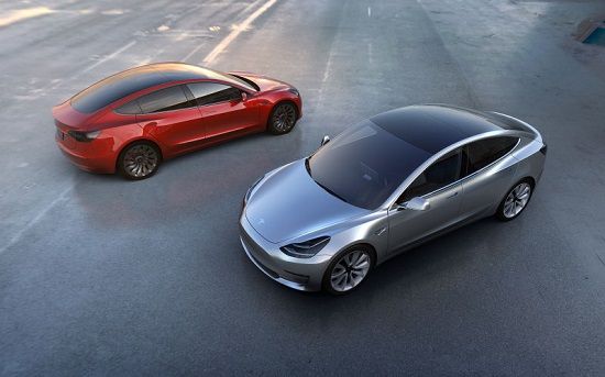 The new Model 3 electric cars by Tesla