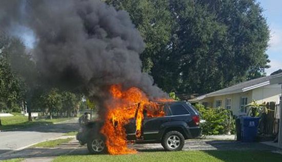 Samsung’s note 7 catching fire, burns down a car in Florida