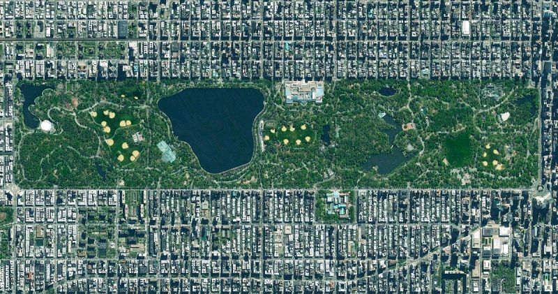 Satellite image of Central Park, NYC.